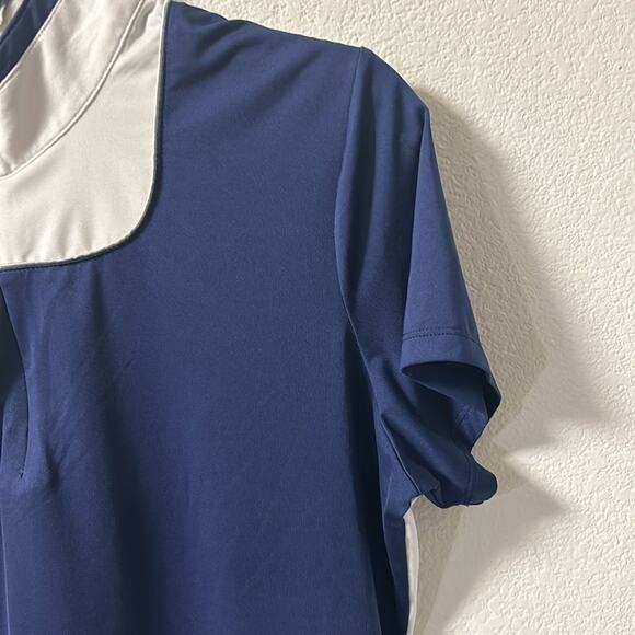 EP Pro NY Short Sleeve Color Block Polo | Womens Golf Top - White/Navy B… - Picture 6 of 16